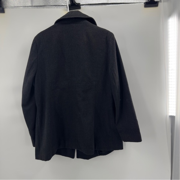 Marvin Richards black wool blend double breasted pea coat size XL - Picture 2 of 9